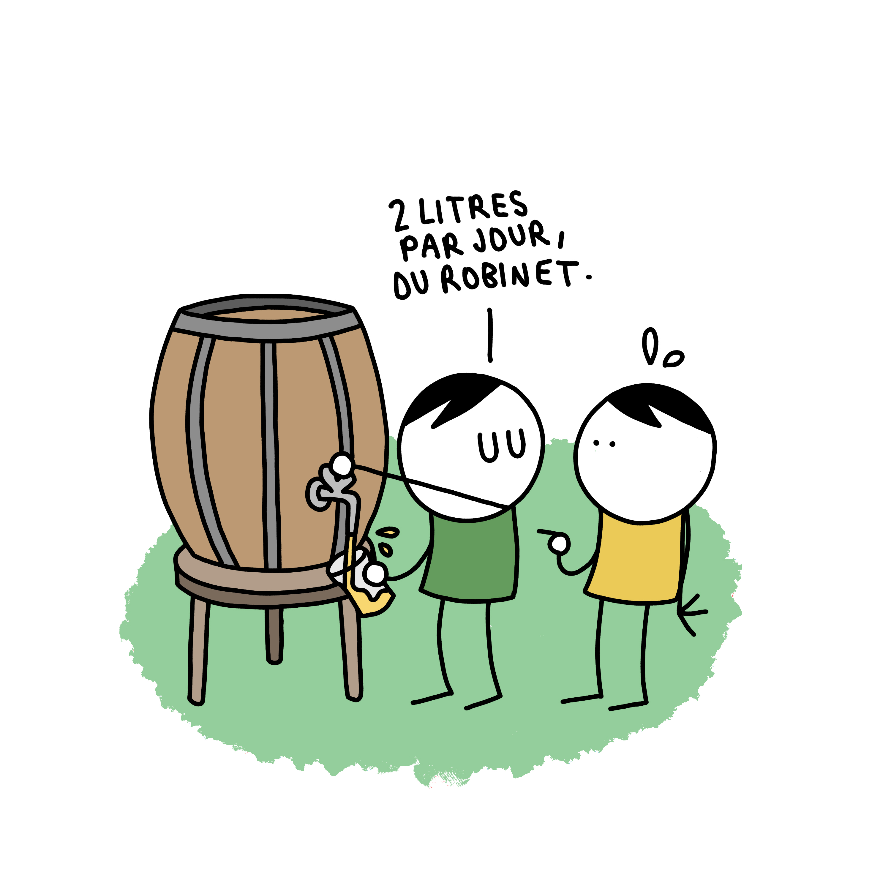 illustration - consommation de 2 litres d'eau du robinet