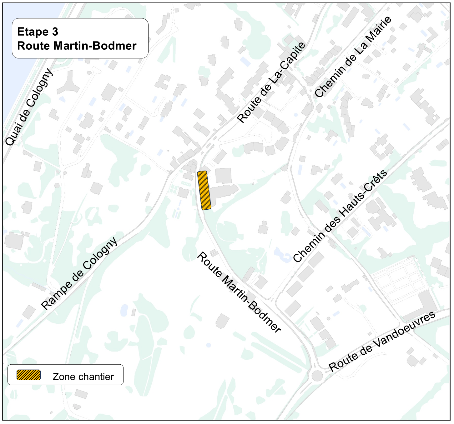Carte des travaux à la Route de La-Capite (étape 3)