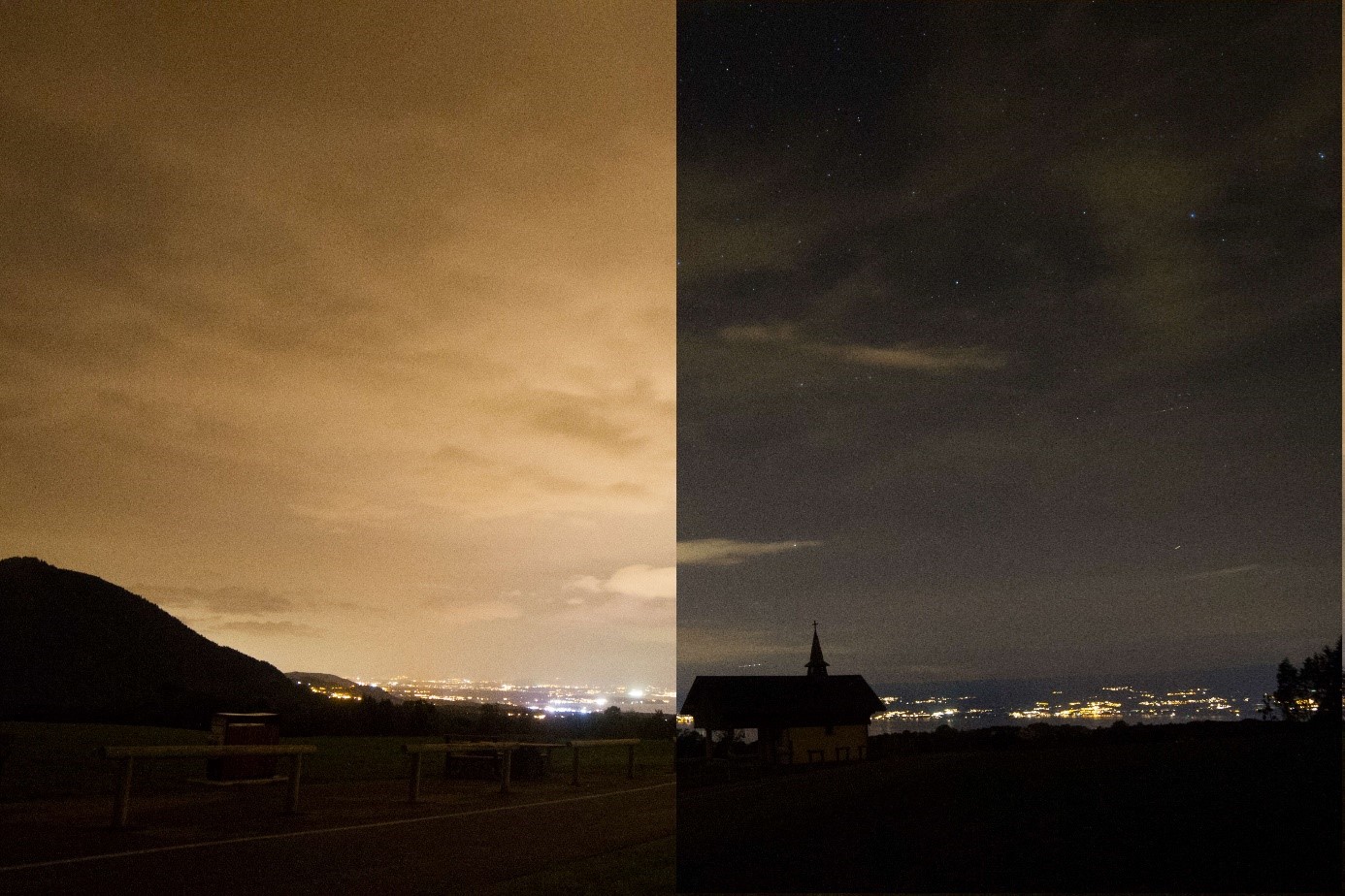 Illustration : la nuit est belle 2019 depuis la chapelle de Champeillan (crédit photo : Société astronomique du Léman)