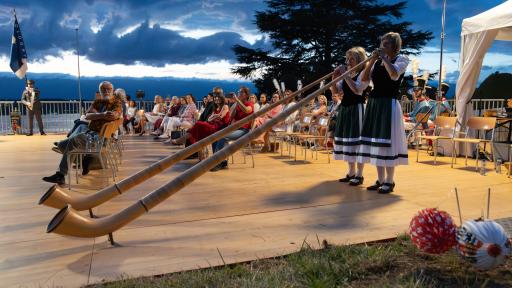 Vue de la Fête nationale du 1er août 2025 à Cologny