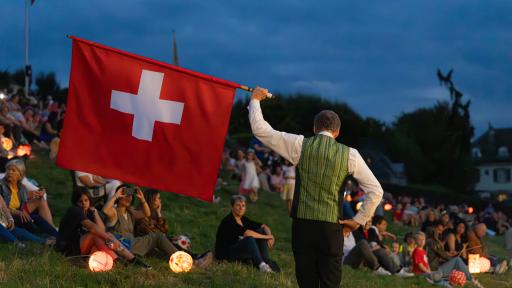 Vue de la Fête nationale du 1er août 2025 à Cologny