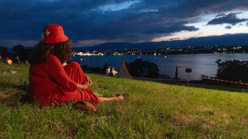 Vue de la Fête nationale du 1er août 2025 à Cologny
