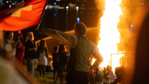 Vue de la Fête nationale du 1er août 2025 à Cologny