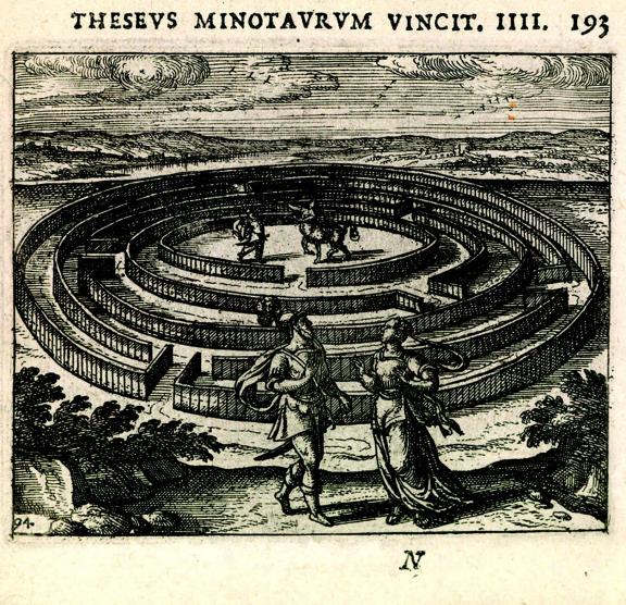 Illustration du flyer de l'exposition Labyrithes