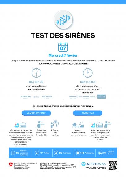 Test des sirènes d'alarme 2024 (français)