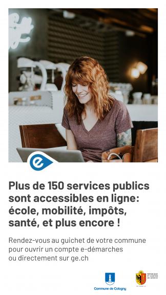 Affiche: plus de 150 services publics sont accessibles en ligne