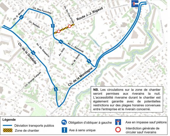 plan de circulation de l'étape de chantier décrite ci-dessus