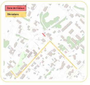 Plan de la déviation et de la fermeture partielle du chemin Faguillon