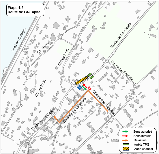 Carte des travaux à la Route de La-Capite (étape 1.2)