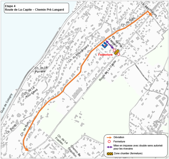 Carte des travaux à la Route de La-Capite (étape 4)