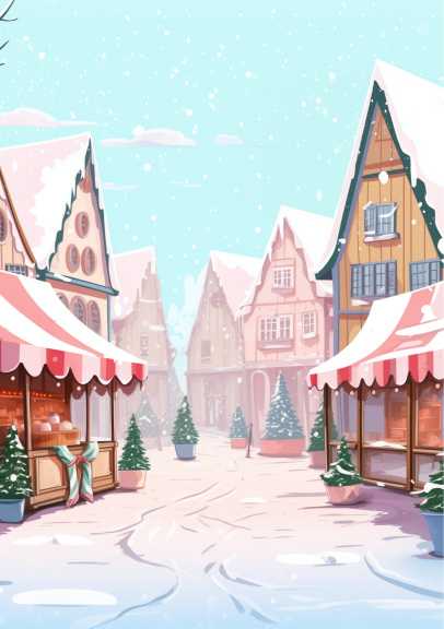 illustration village de Noel