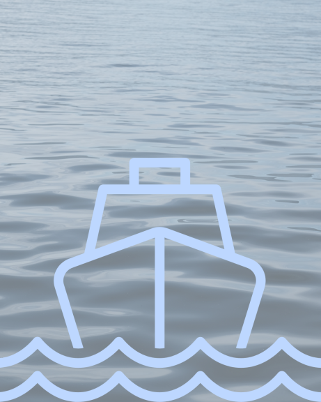logo d'un bateau sur un fond de surface d'eau avec des vaguelettes