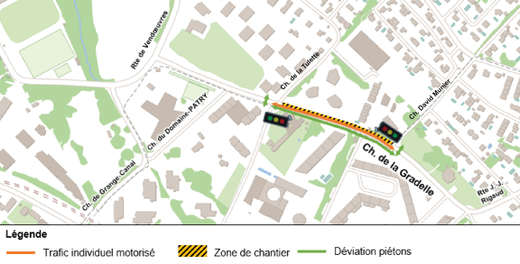 plan des travaux au chemin de la Gradelle dès le 18 février 2026