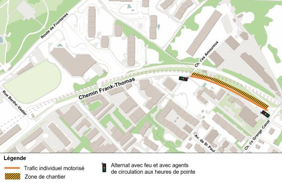 Plan des travaux au chemin Frank-Thomas