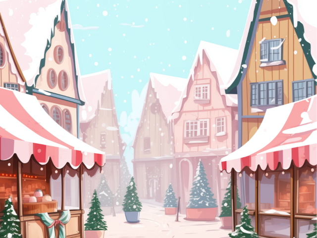 illustration village de Noel