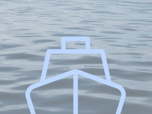 logo d'un bateau sur un fond de surface d'eau avec des vaguelettes