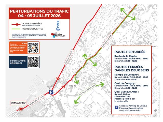 Genève Triathlon - Perturbation du trafic