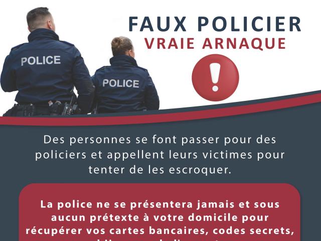 Affichette Faux policier - vraie arnaque