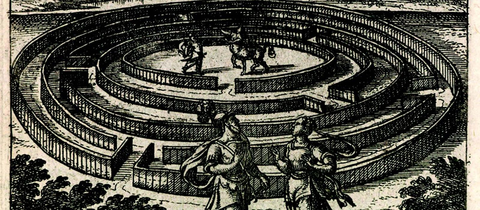Illustration du flyer de l'exposition Labyrithes
