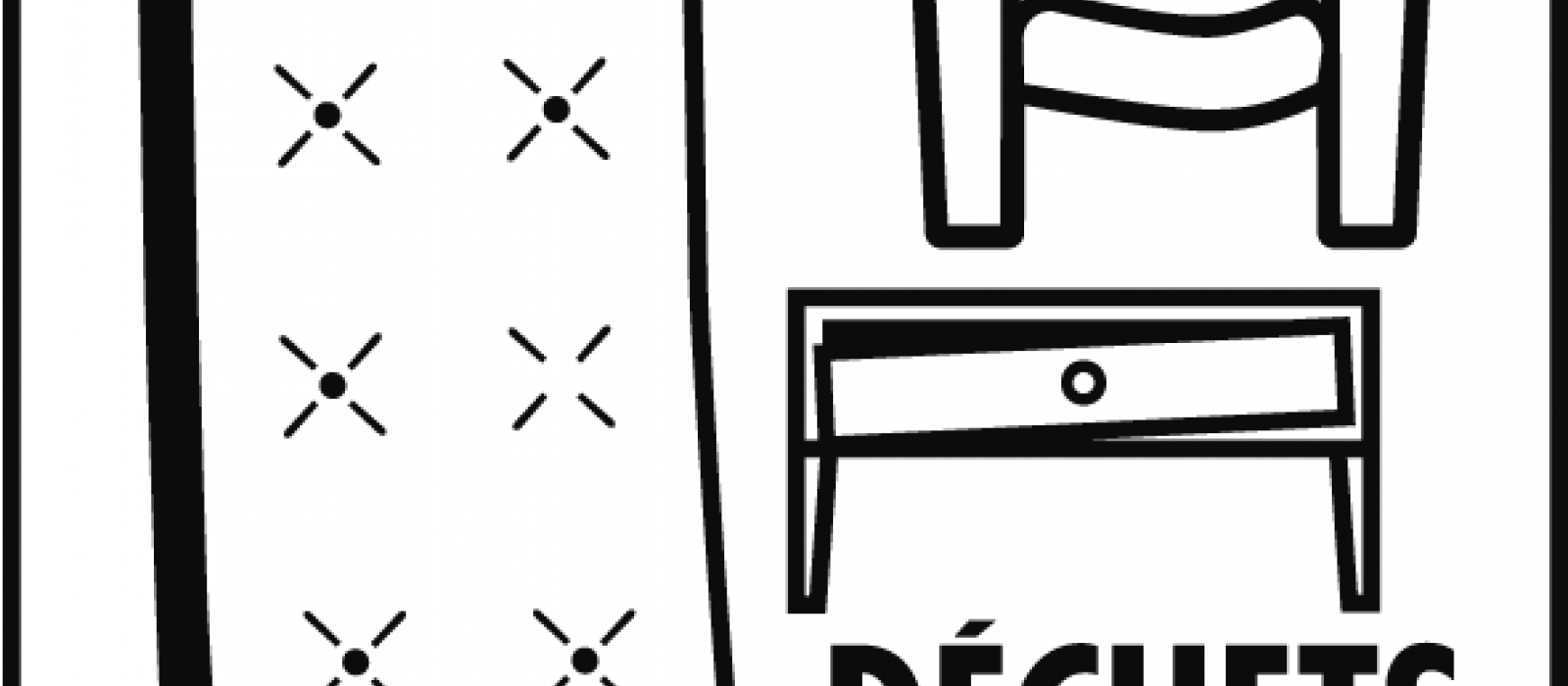 Pictogramme déchets encombrants (matelas, fauteuil et petit meuble)