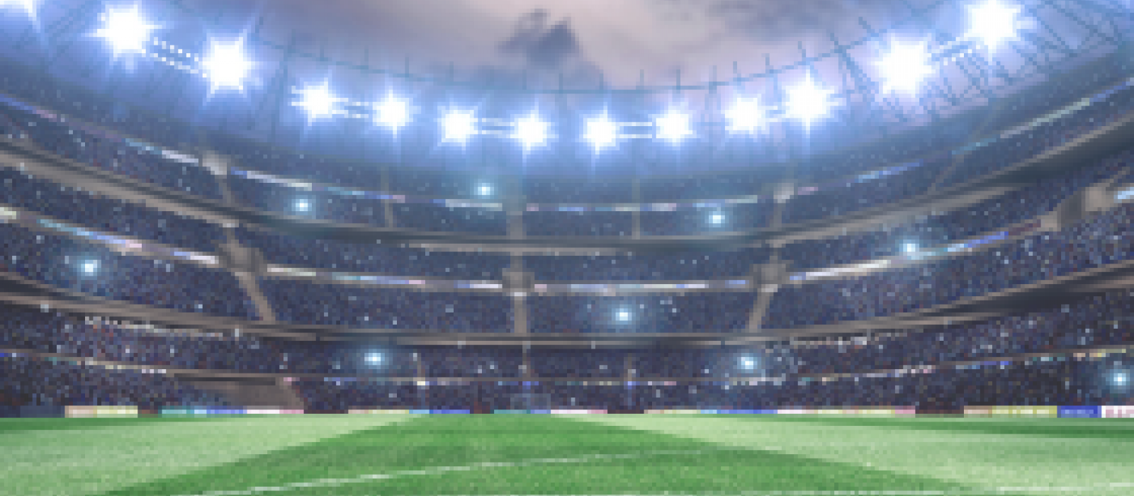 vue d'un terrain de Foot dans un stade
