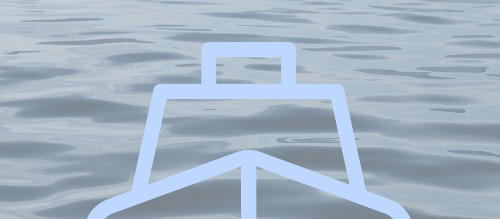 logo d'un bateau sur un fond de surface d'eau avec des vaguelettes