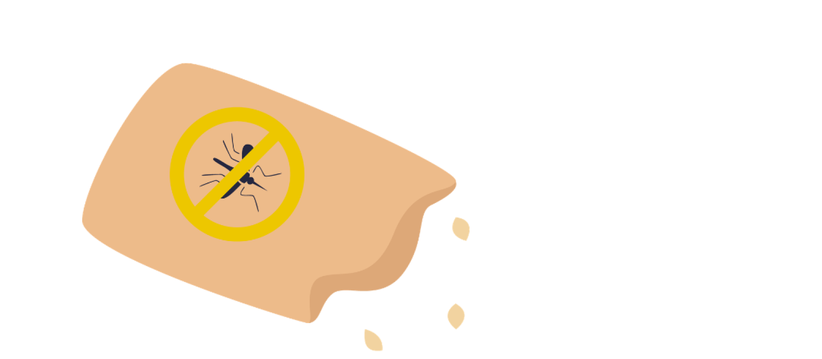 Illustration d'un sachet ouvert de produit de lutte contre le moustique tigre en train d'être vidé dans un récipient contenant de l'eau
