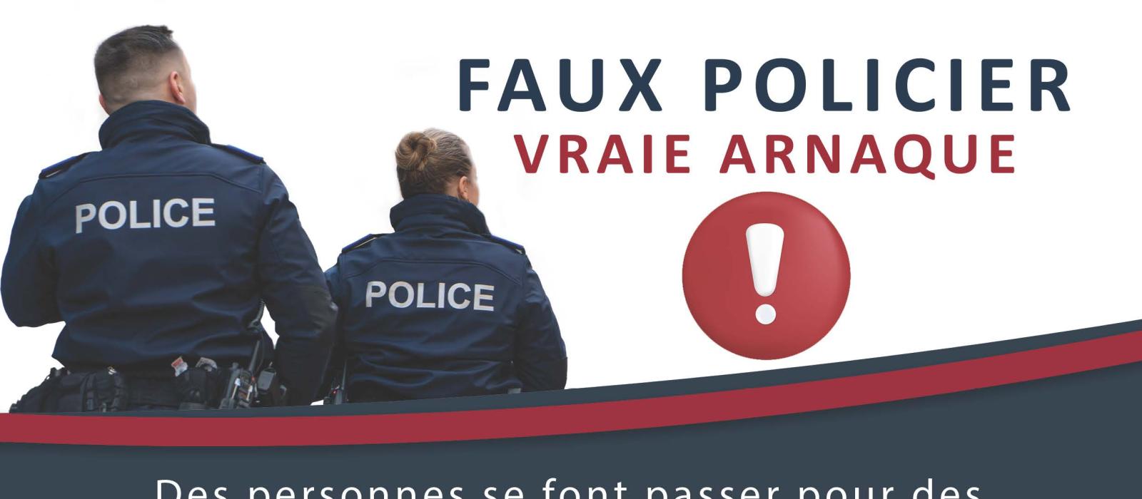 Affichette Faux policier - vraie arnaque